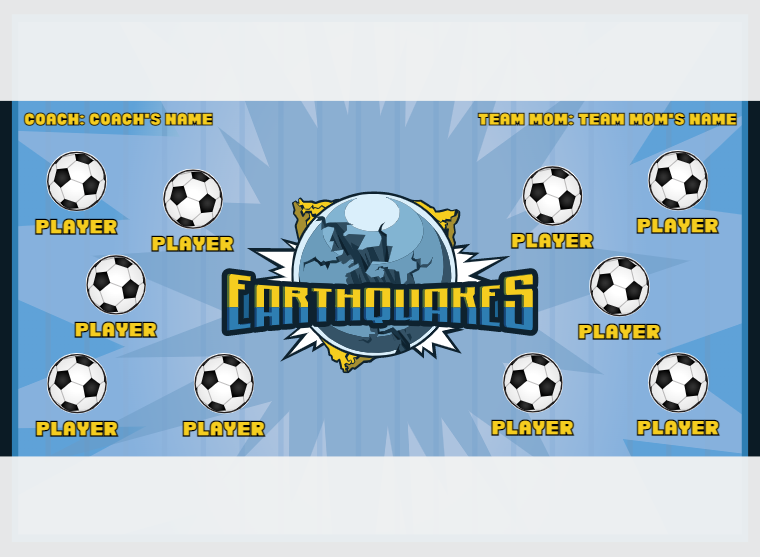 Earthquakes 2 - Soccer - Pole Pocket Banner