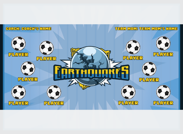 Earthquakes 2 - Soccer - Pole Pocket Banner