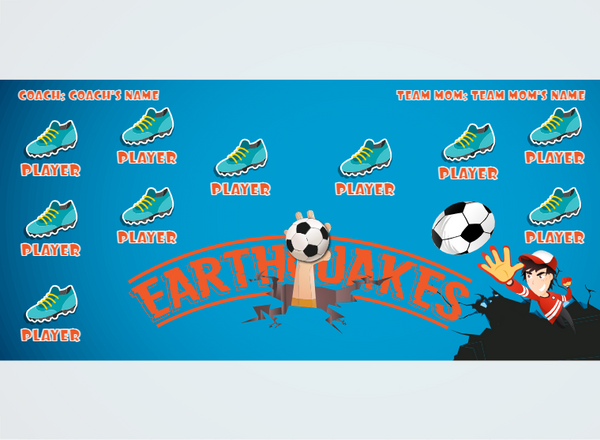 Earthquakes 3 - Soccer - Pole Pocket Banner
