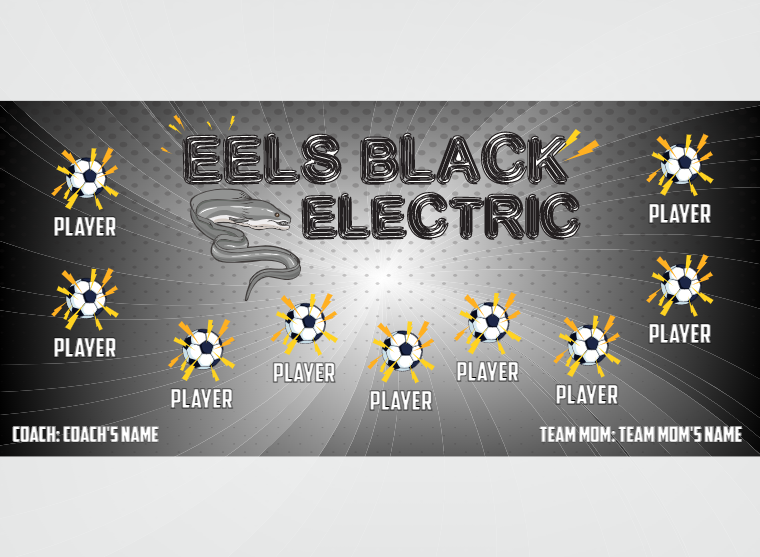 Eels Black Electric - Soccer - Pole Pocket Banner
