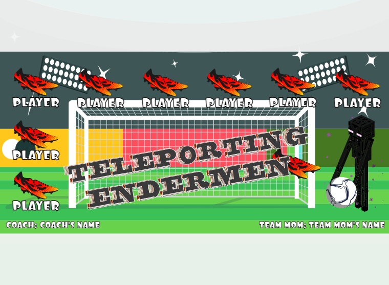 Endermen Teleporting - Soccer - Pole Pocket Banner