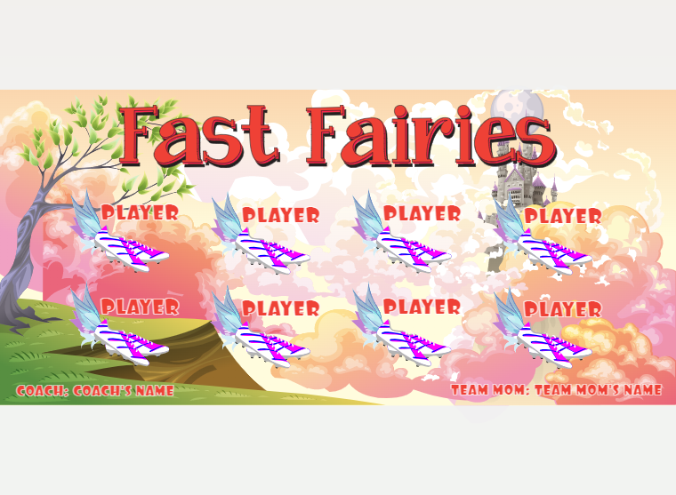 Fairies Fast - Soccer - Pole Pocket Banner