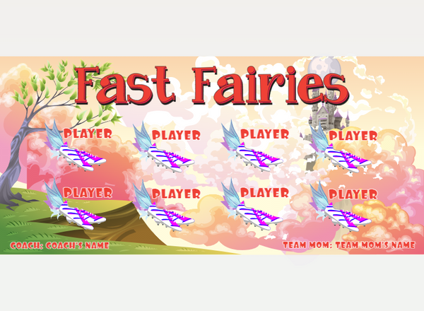 Fairies Fast - Soccer - Pole Pocket Banner