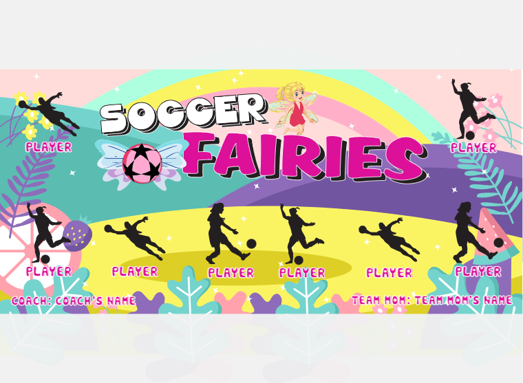 Fairies - Soccer - Pole Pocket Banner