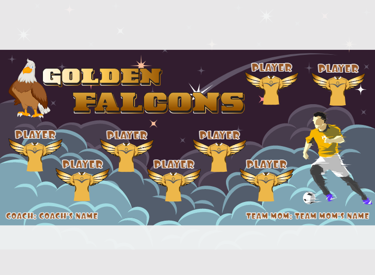 Falcons Golden - Soccer - Pole Pocket Banner