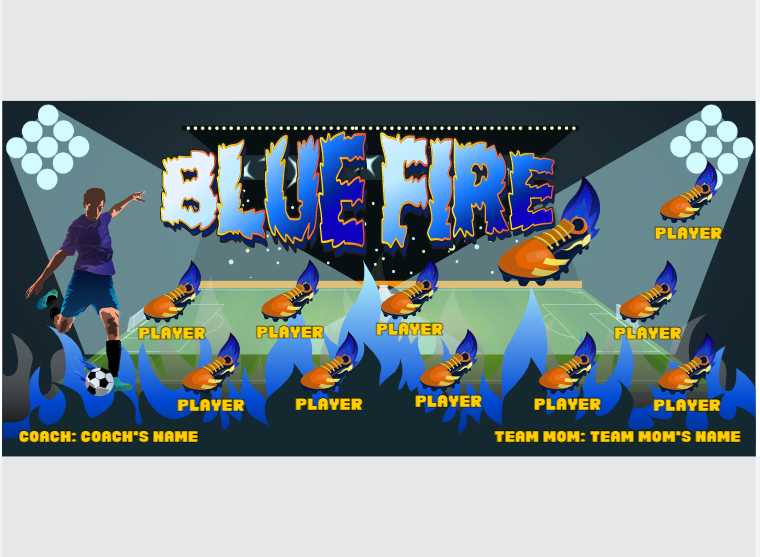 Fire Blue - Soccer - Pole Pocket Banner