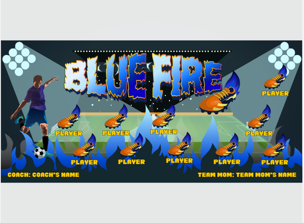 Fire Blue - Soccer - Pole Pocket Banner