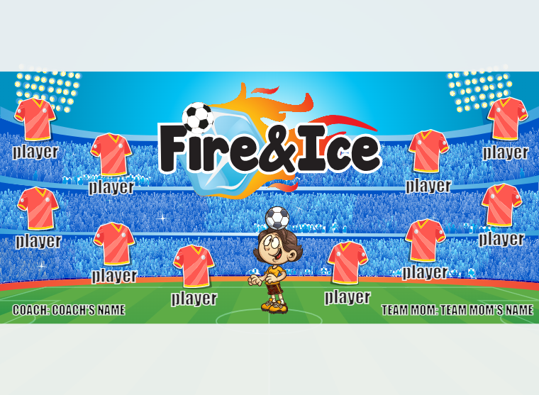 Fireice - Soccer - Pole Pocket Banner