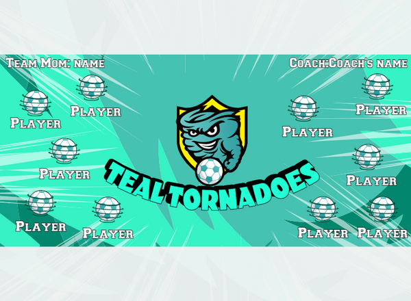 Tornadoes Teal - Soccer - Pole Pocket Banner