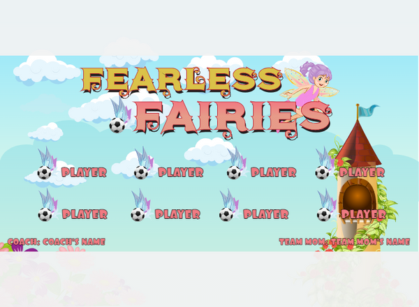 Fairies Fearless - Soccer - Pole Pocket Banner