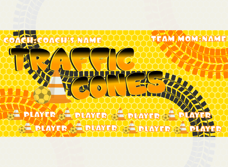 Traffic Cones 2 - Soccer - Pole Pocket Banner