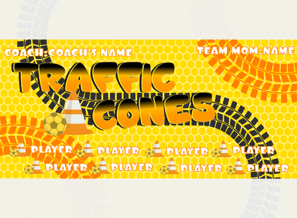 Traffic Cones 2 - Soccer - Pole Pocket Banner