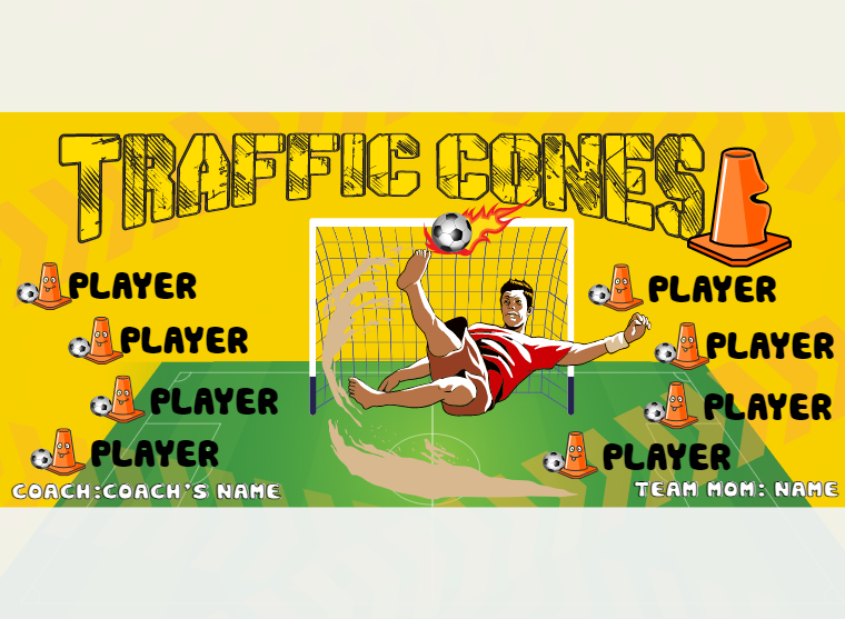 Traffic Cones - Soccer - Pole Pocket Banner