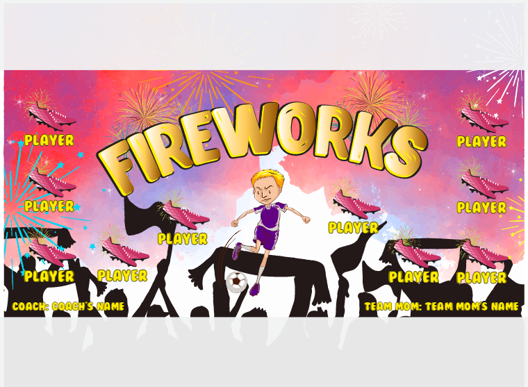 Fireworks - Soccer - Pole Pocket Banner