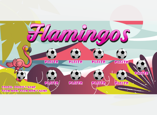 Flamingos - Soccer - Pole Pocket Banner