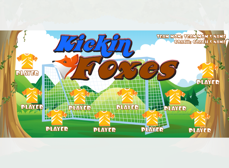Foxes Kickin - Soccer - Pole Pocket Banner
