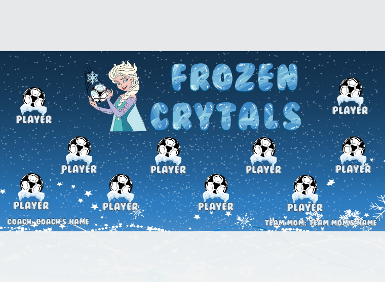 Frozen Crystals - Soccer - Pole Pocket Banner