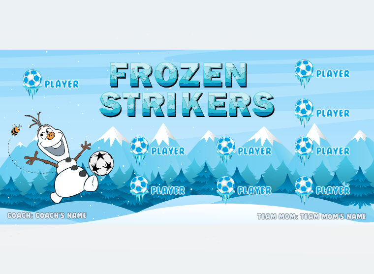 Frozen Strikers - Soccer - Pole Pocket Banner