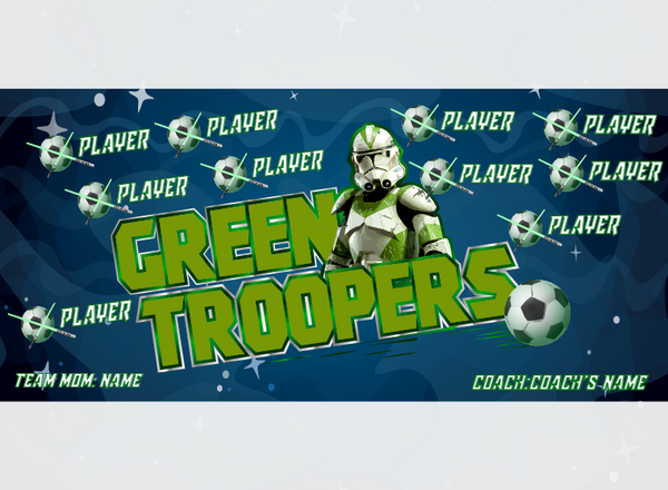 Troopers Green - Soccer - Pole Pocket Banner