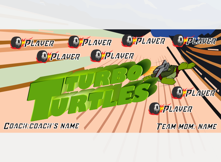 Turtles Turbo - Soccer - Pole Pocket Banner