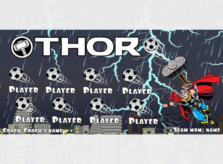 Thor - Soccer - Pole Pocket Banner