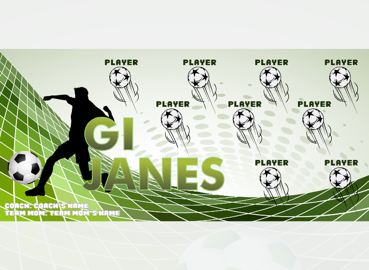 GI Janes - Soccer - Pole Pocket Banner