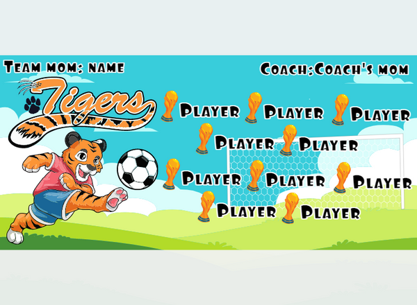 Tigers 2 - Soccer - Pole Pocket Banner