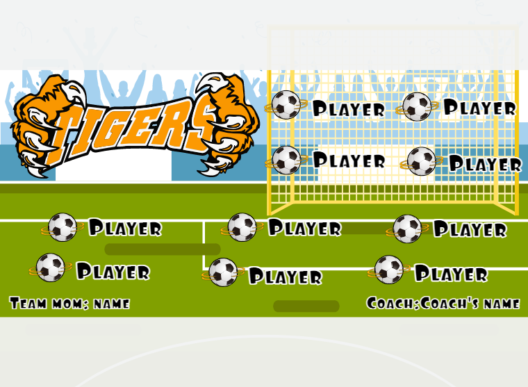 Tigers 3 - Soccer - Pole Pocket Banner