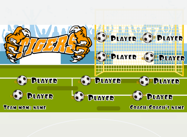 Tigers 3 - Soccer - Pole Pocket Banner