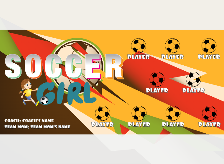 Girl - Soccer - Pole Pocket Banner