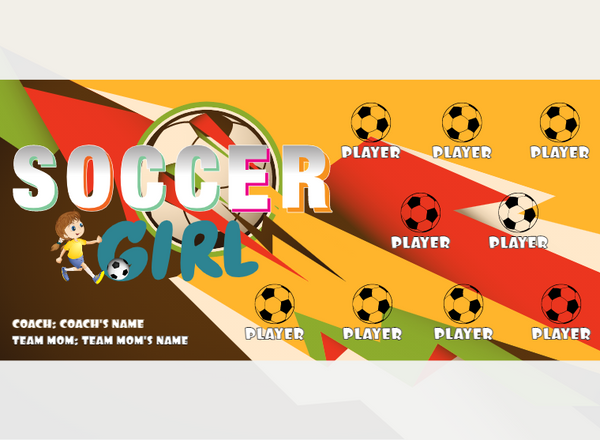 Girl - Soccer - Pole Pocket Banner