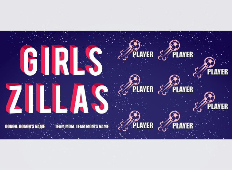 Girl Zillas Little - Soccer - Pole Pocket Banner