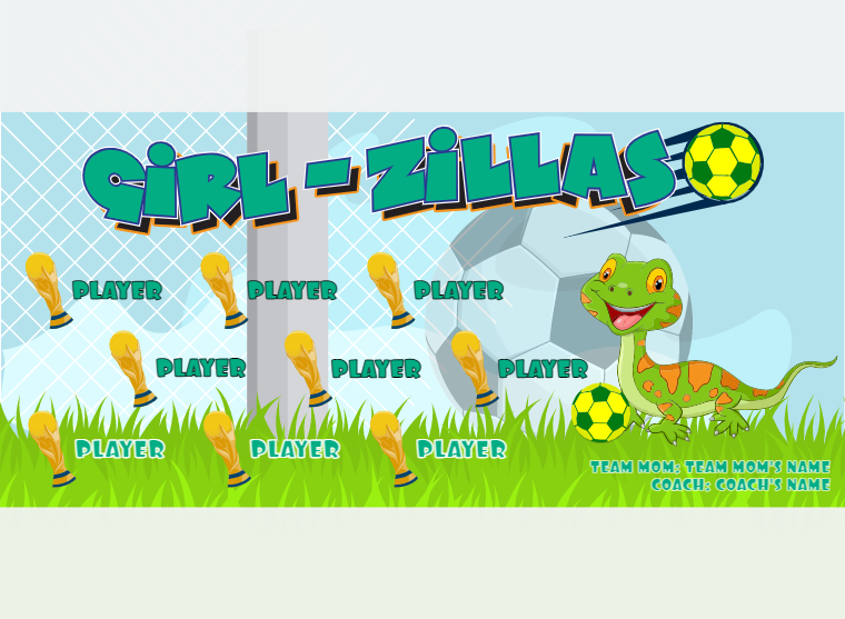 Girl Zillas - Soccer - Pole Pocket Banner