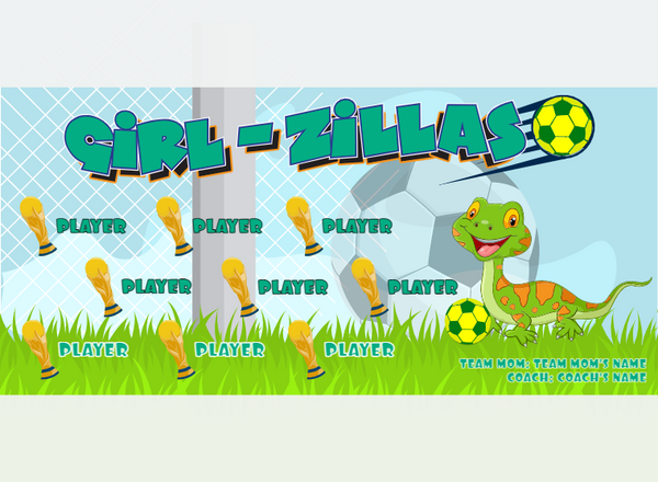Girl Zillas - Soccer - Pole Pocket Banner
