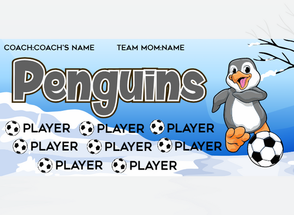 Penguins - Soccer - Pole Pocket Banner