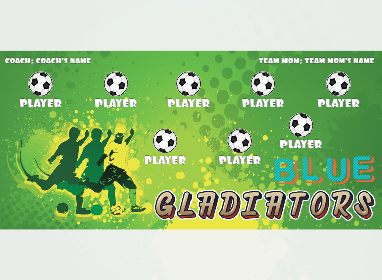 Gladiators Blue 1 - Soccer - Pole Pocket Banner