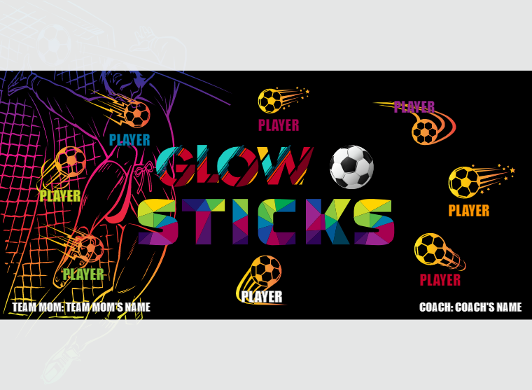 Glow Sticks 1 - Soccer - Pole Pocket Banner