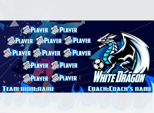 White Dragon - Soccer - Pole Pocket Banner