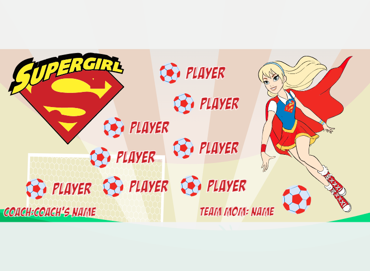 Supergirl - Soccer - Pole Pocket Banner
