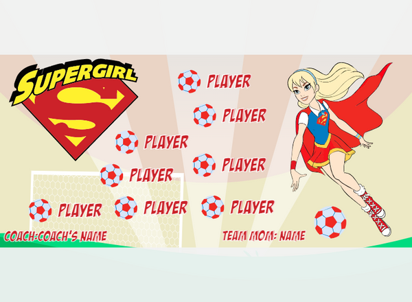 Supergirl - Soccer - Pole Pocket Banner