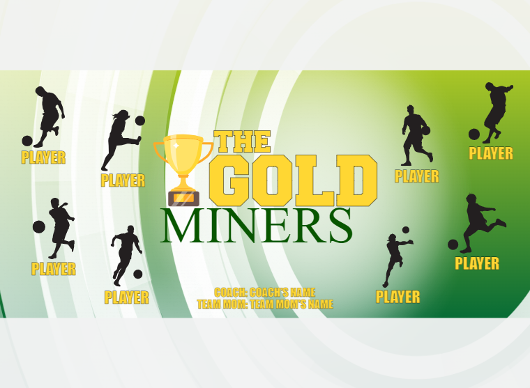 Gold Miners - Soccer - Pole Pocket Banner