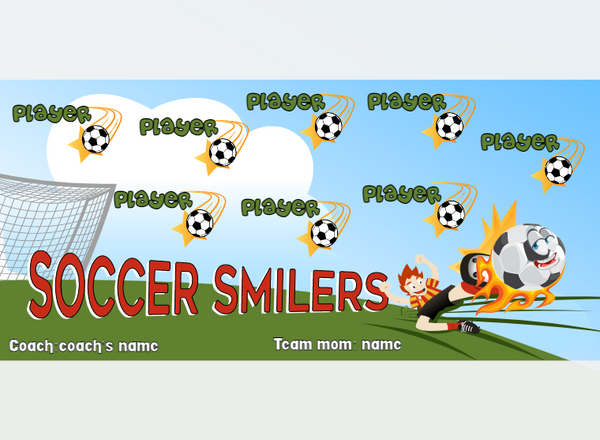 Smilers 1 - Soccer - Pole Pocket Banner
