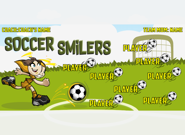 Smilers 2 - Soccer - Pole Pocket Banner