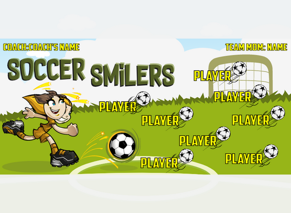 Smilers 2 - Soccer - Pole Pocket Banner