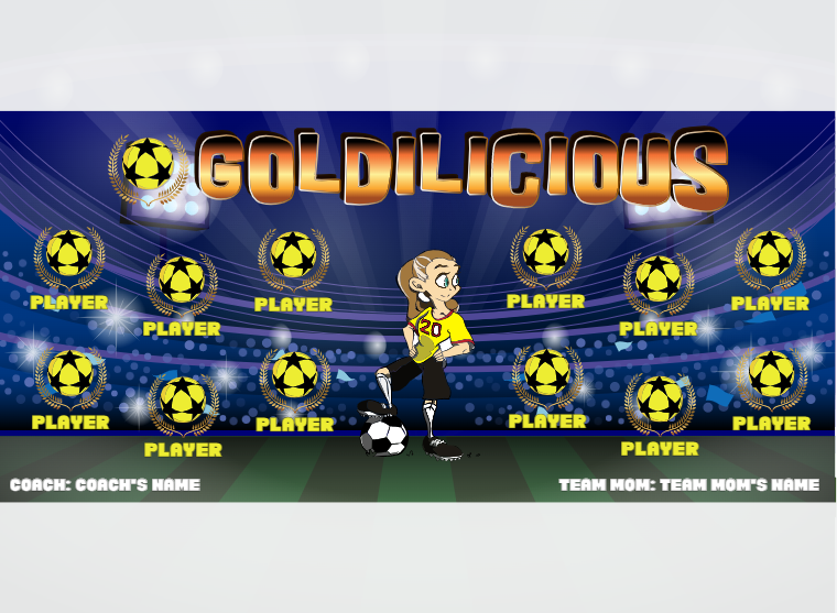 Goldilicious - Soccer - Pole Pocket Banner