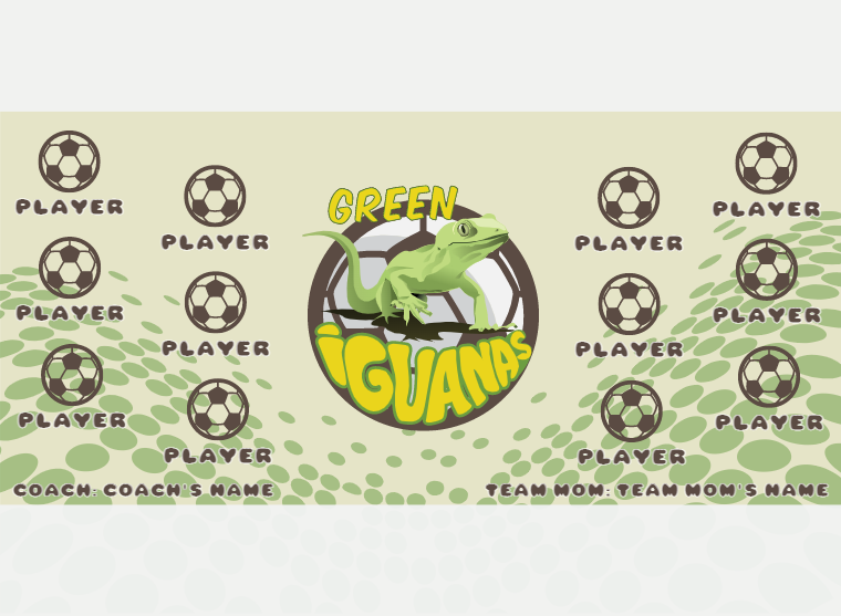 Green Iguanas - Soccer - Pole Pocket Banner