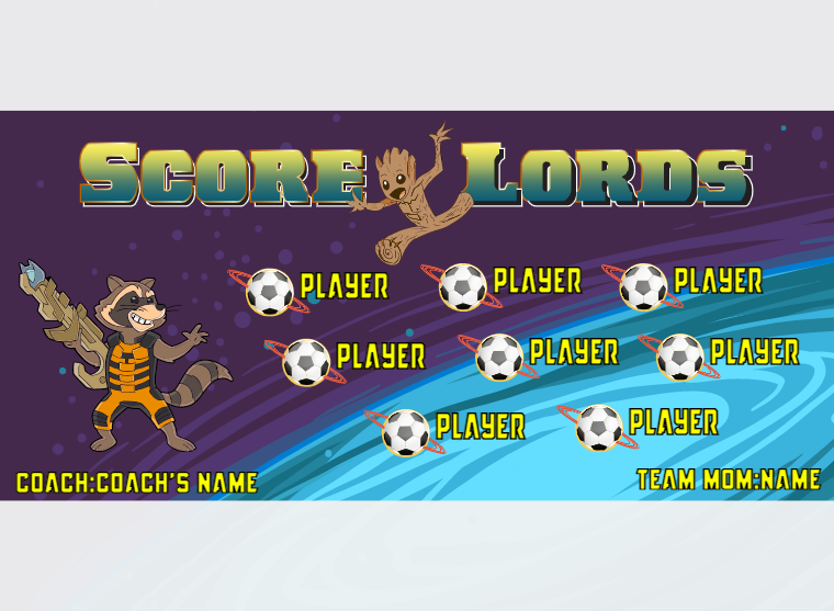 Score Lords 2 - Soccer - Pole Pocket Banner