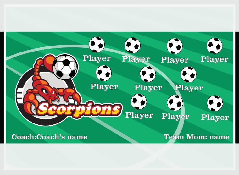 Scorpions - Soccer - Pole Pocket Banner