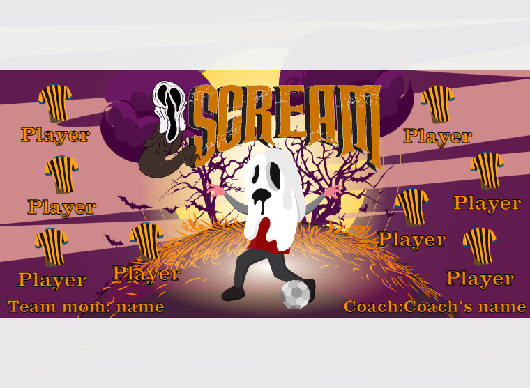 Scream - Soccer - Pole Pocket Banner