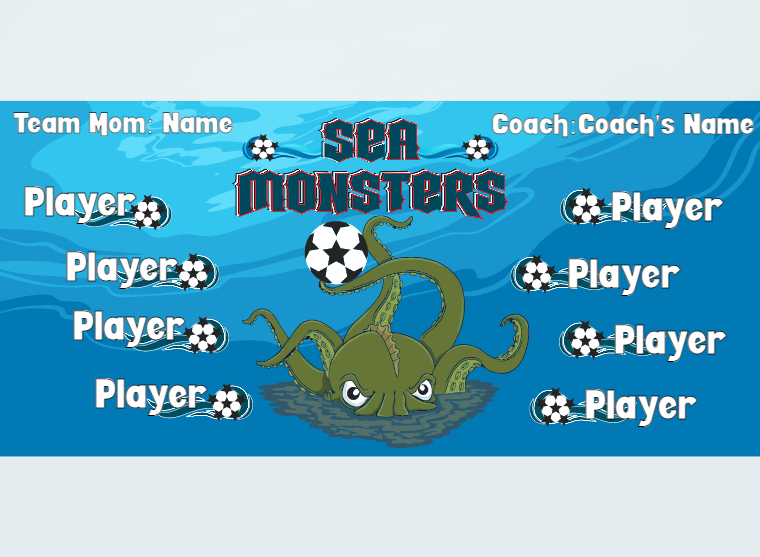 SEA Monsters - Soccer - Pole Pocket Banner